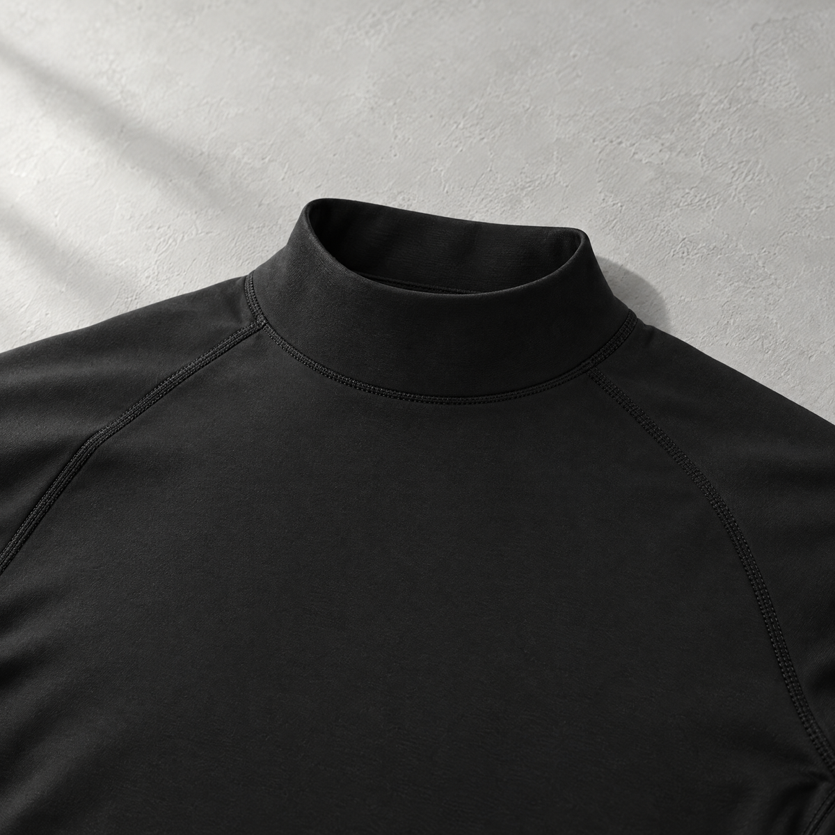 Dante Men's Long Sleeve Mock Neck Compression Shirt - A short mock collar.