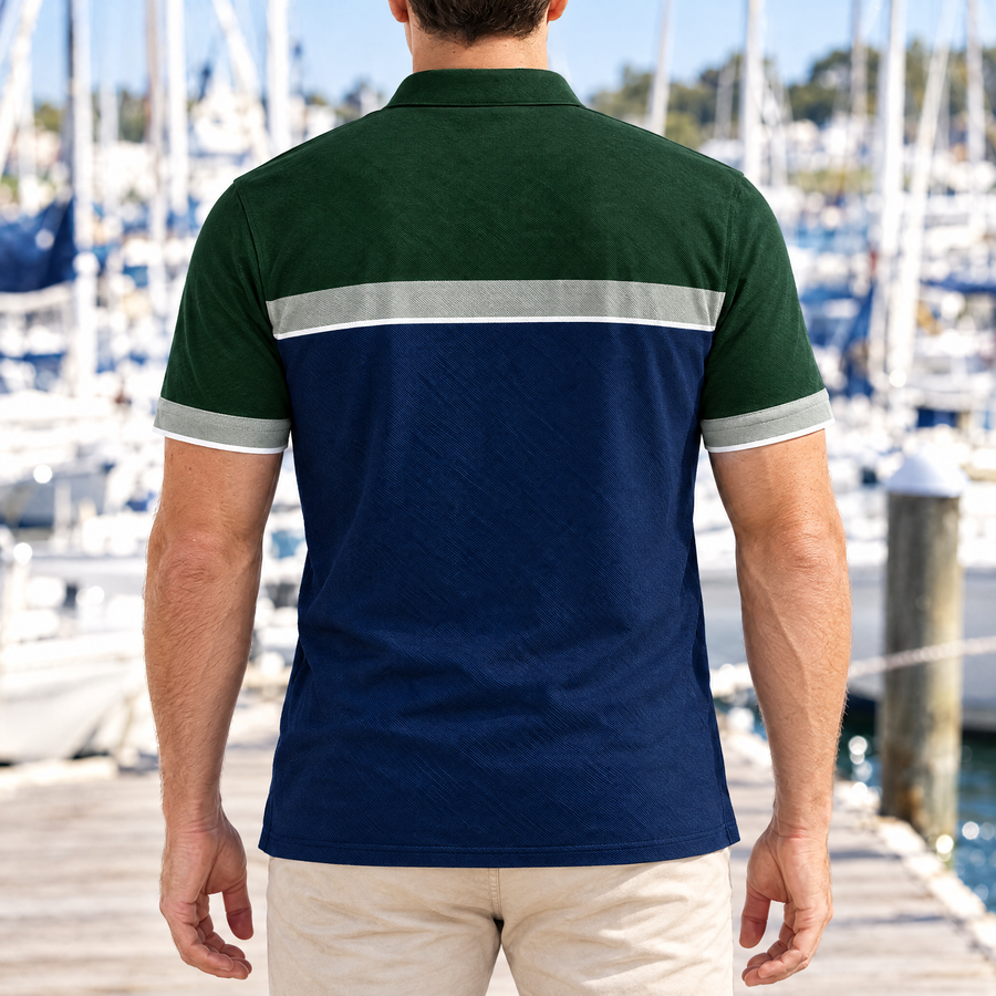 Rafael Men's Color Block Short Sleeve Polo Shirt