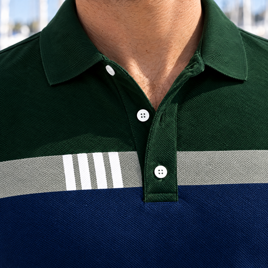 Rafael Men's Color Block Short Sleeve Polo Shirt