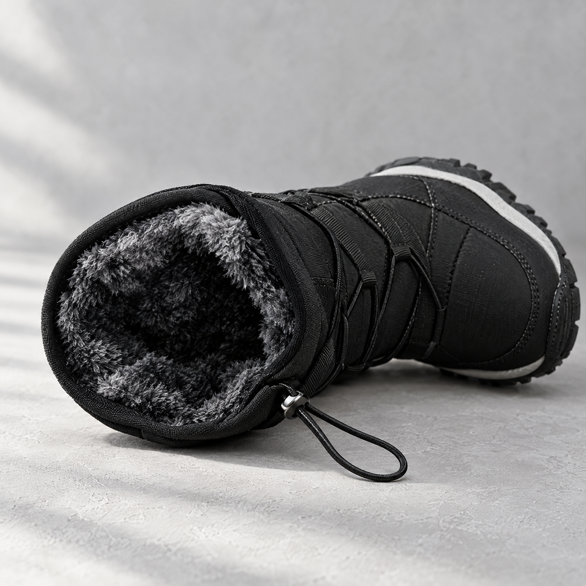 Fabio Men's Plush Lined Mid Calf Snow Boots - Plush inside.