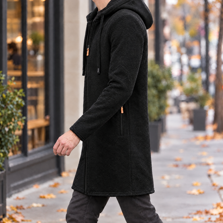 Paolo Men's Thick Fleece Full Zip Hooded Jacket for Winter