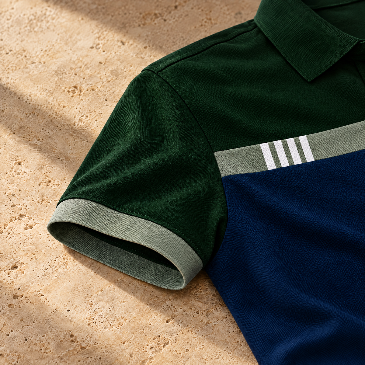 Rafael Men's Color Block Short Sleeve Polo Shirt - Trimmed in stripes.