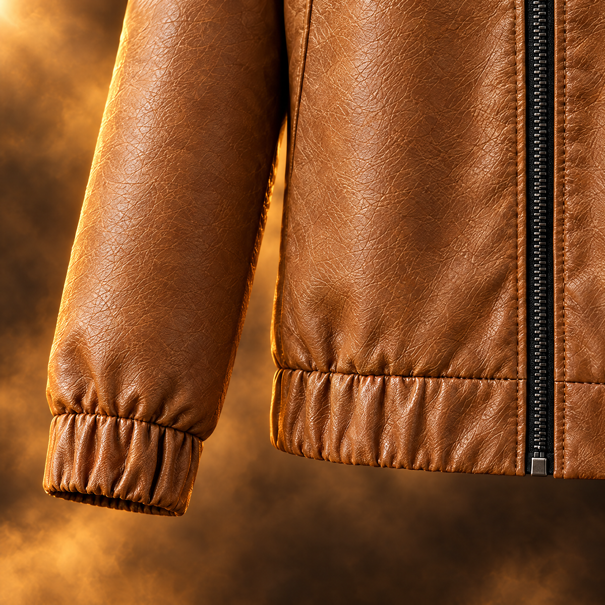 Saverio Hooded Leather Bomber Jacket for Men, Zip Up Fall Jacket - Gathered in.