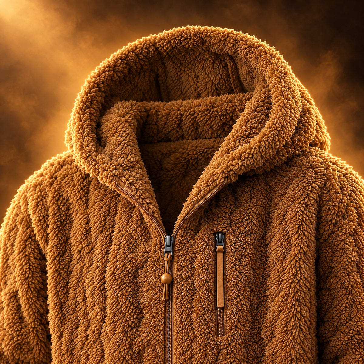 Teodoro Hooded Fleece Lined Zip Up Jacket for Men - Attached and easy.