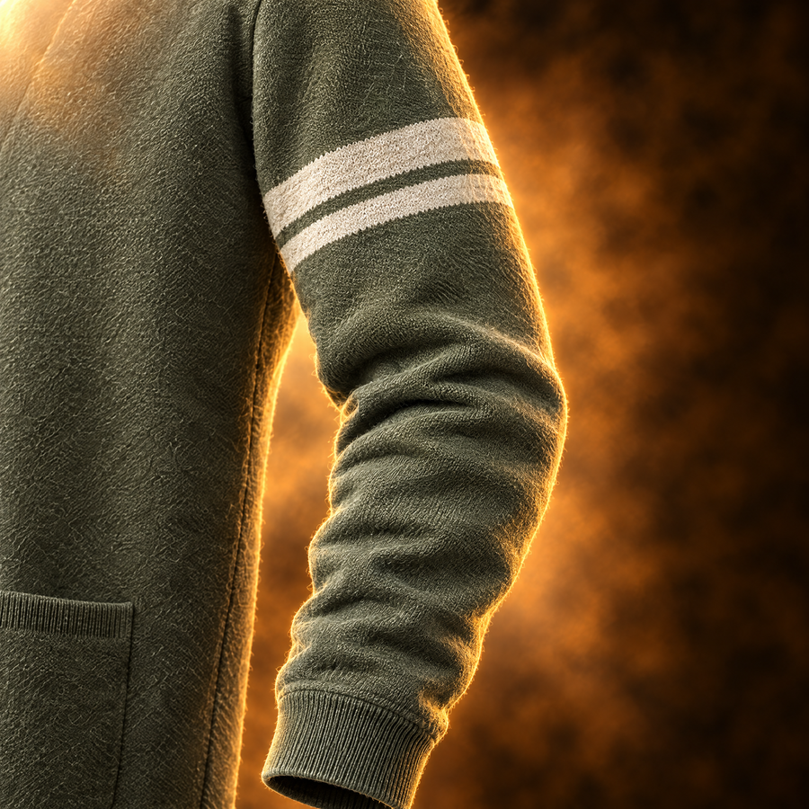 Cosimo Varsity Stripe Button Front Knit Cardigan for Men