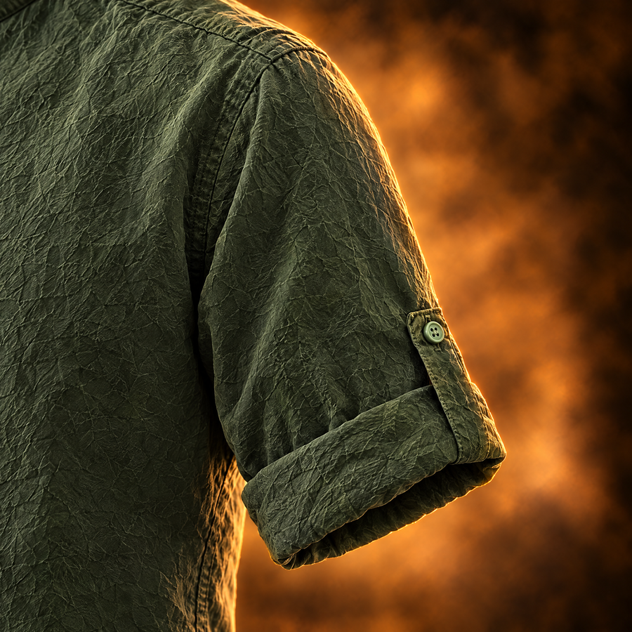 Leopold Stand Collar Half Sleeve Cotton Shirt for Men