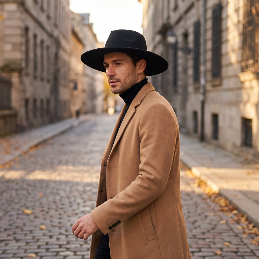 Battista Wool Wide Brim Fedora for Men and Women
