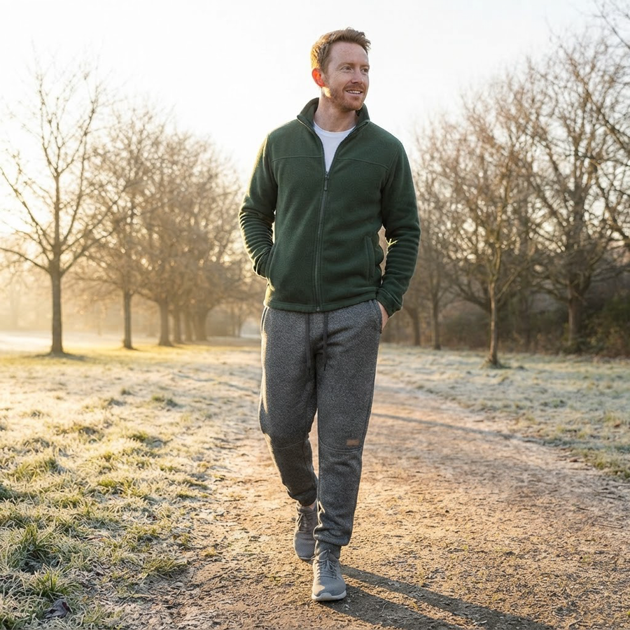Manfredi Wool Fleece Lined Jogger Sweatpants for Men