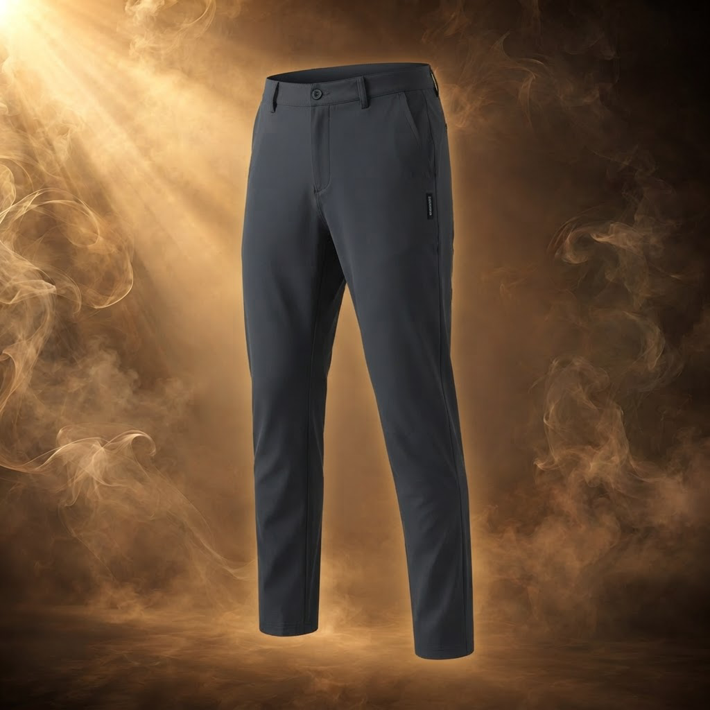 Nazareno slim stretch pants, three-quarter view