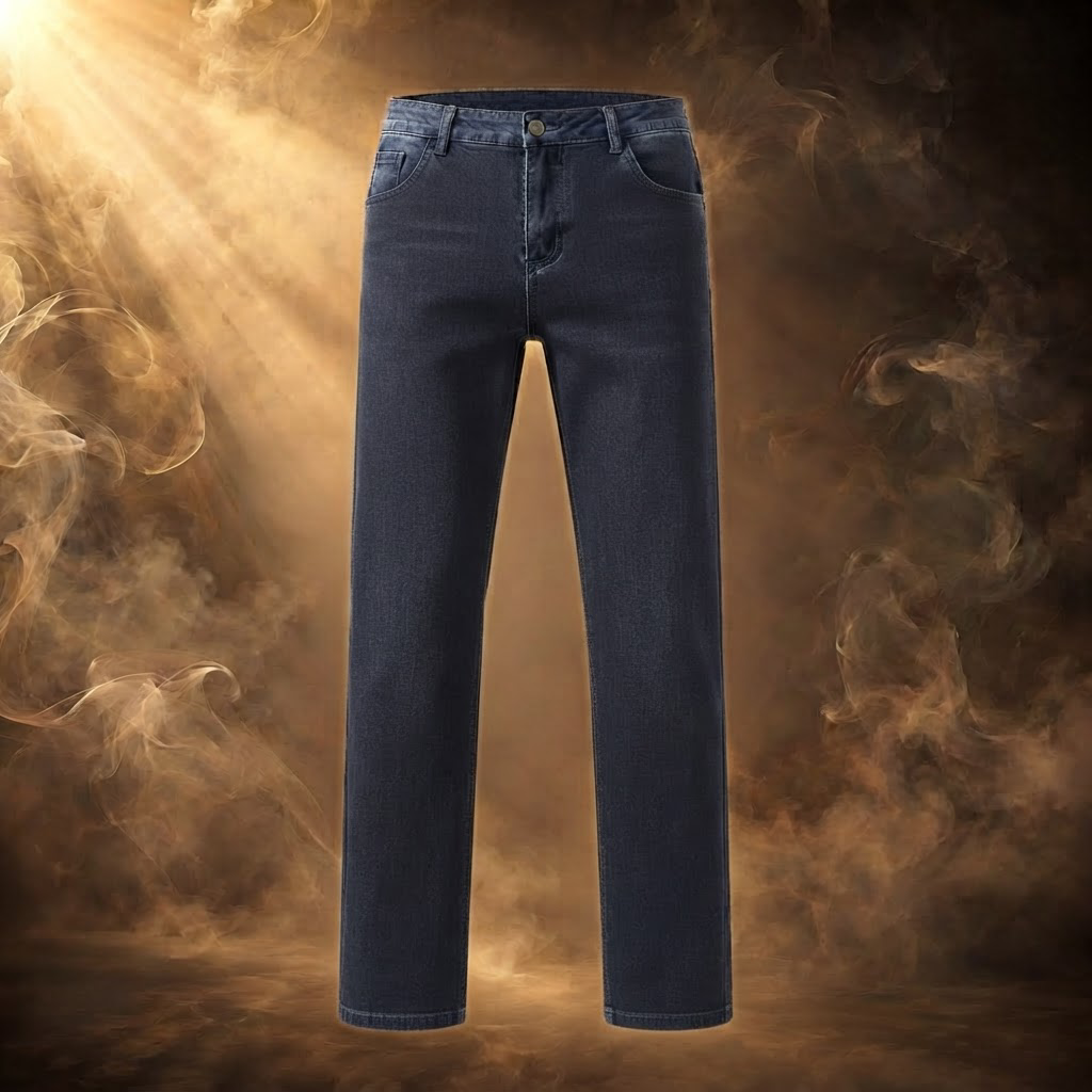 Leone straight leg jeans in Indigo, unlined