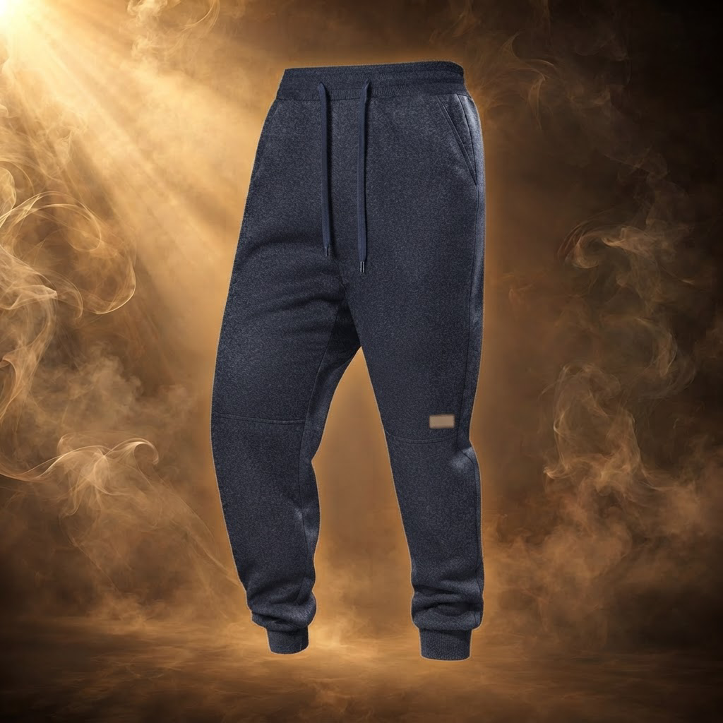Manfredi fleece lined joggers in Navy