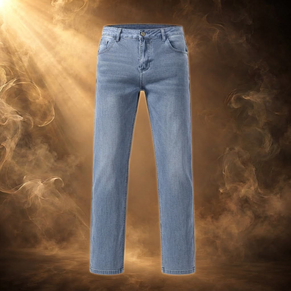 Leone straight leg jeans in Light Blue, unlined