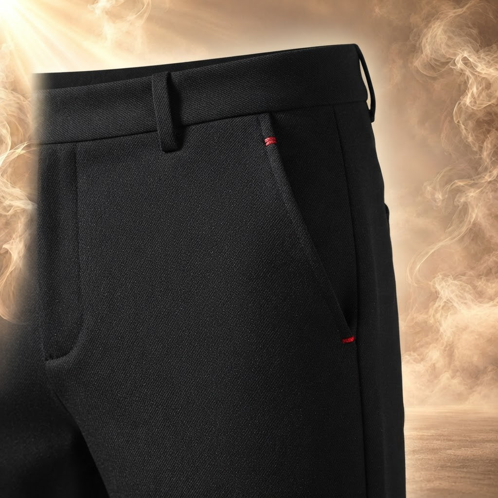 Pasquale Slim Fit Straight Leg Dress Pants for Men - close-up, pocket