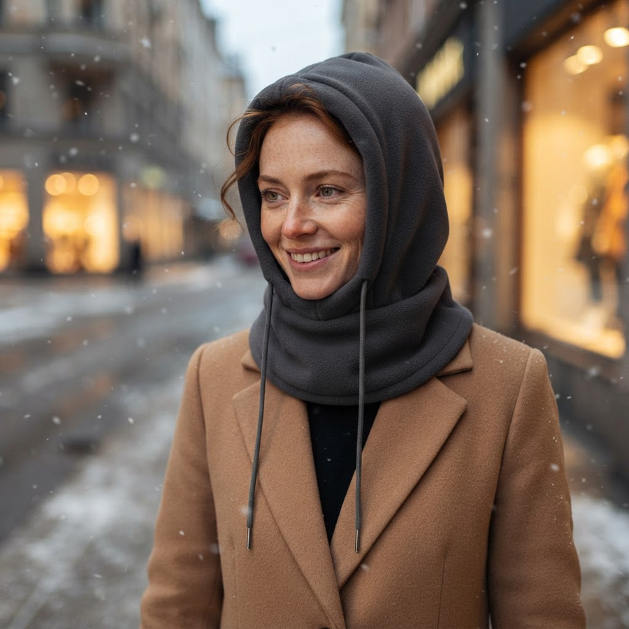 Olindo Fleece Balaclava Hood with Drawstring for Women and Men