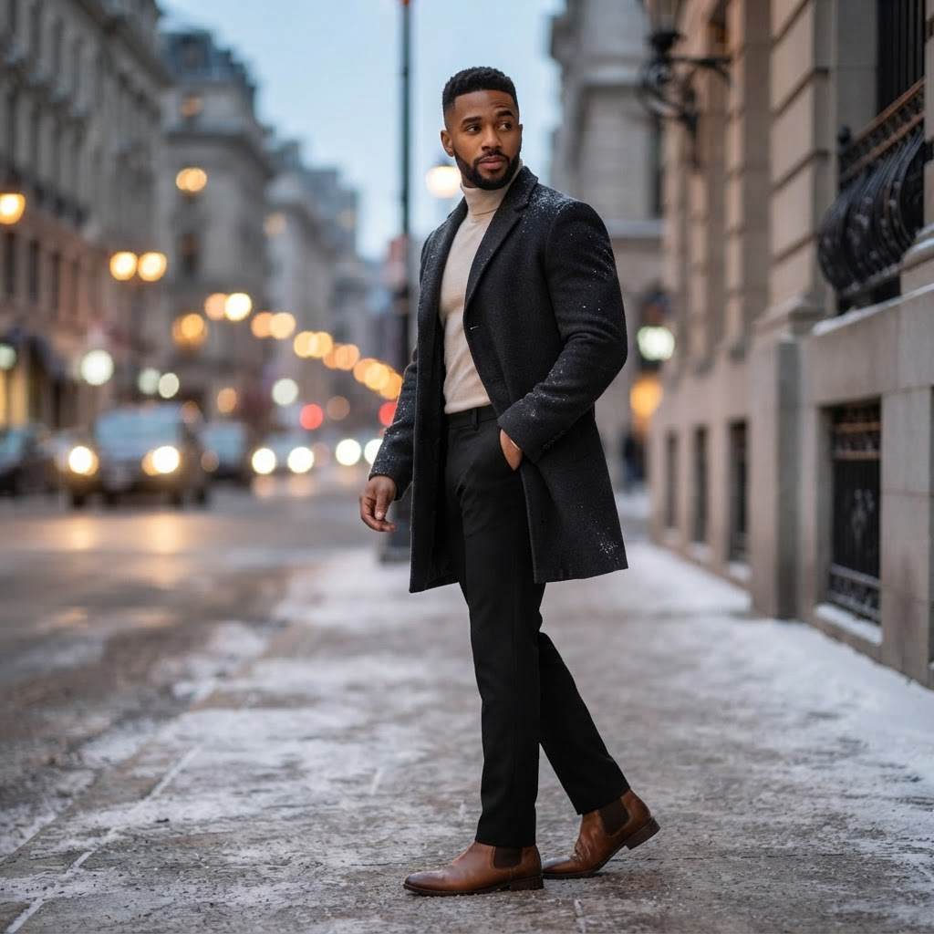 Pasquale Slim Fit Straight Leg Dress Pants for Men - worn on model, lifestyle