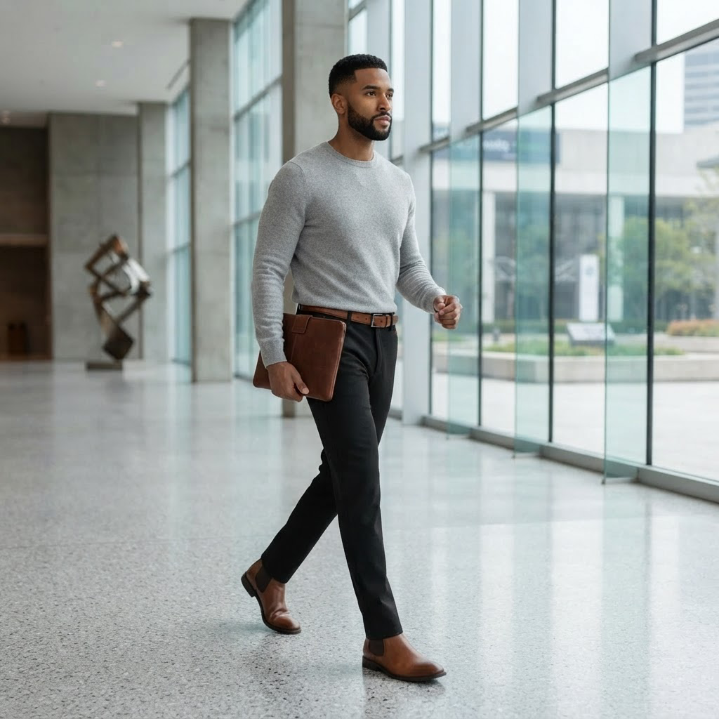 Pasquale Slim Fit Straight Leg Dress Pants for Men - worn on model