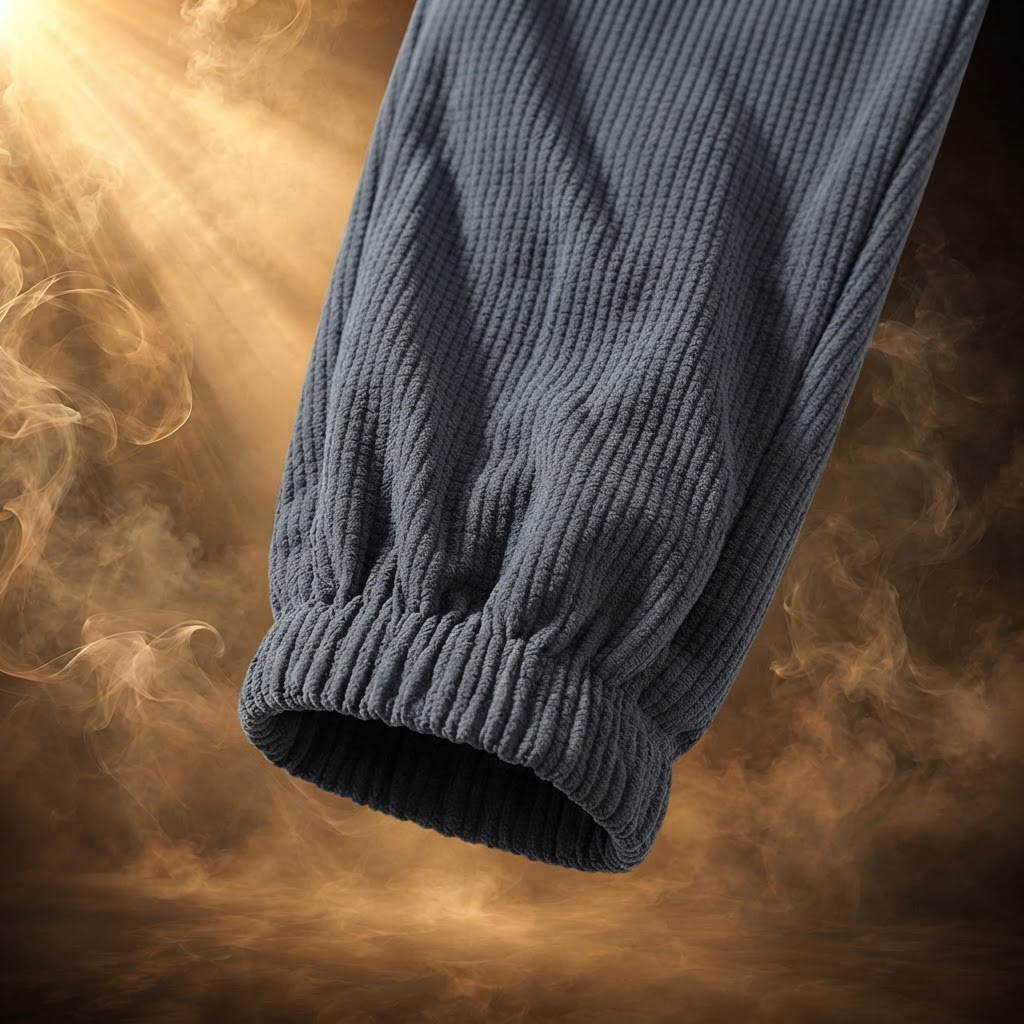 Salvatore Corduroy Jogger Sweatpants for Men - close-up, cuff
