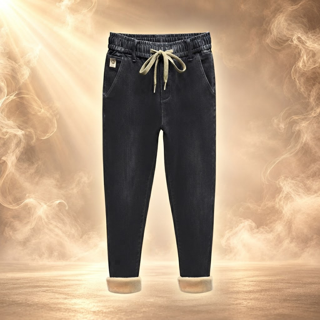 Valentino Fleece Lined Straight Leg Jeans for Men - Black