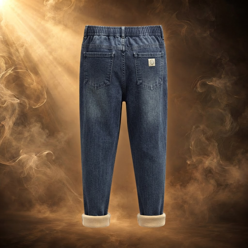 Valentino Fleece Lined Straight Leg Jeans for Men - back view