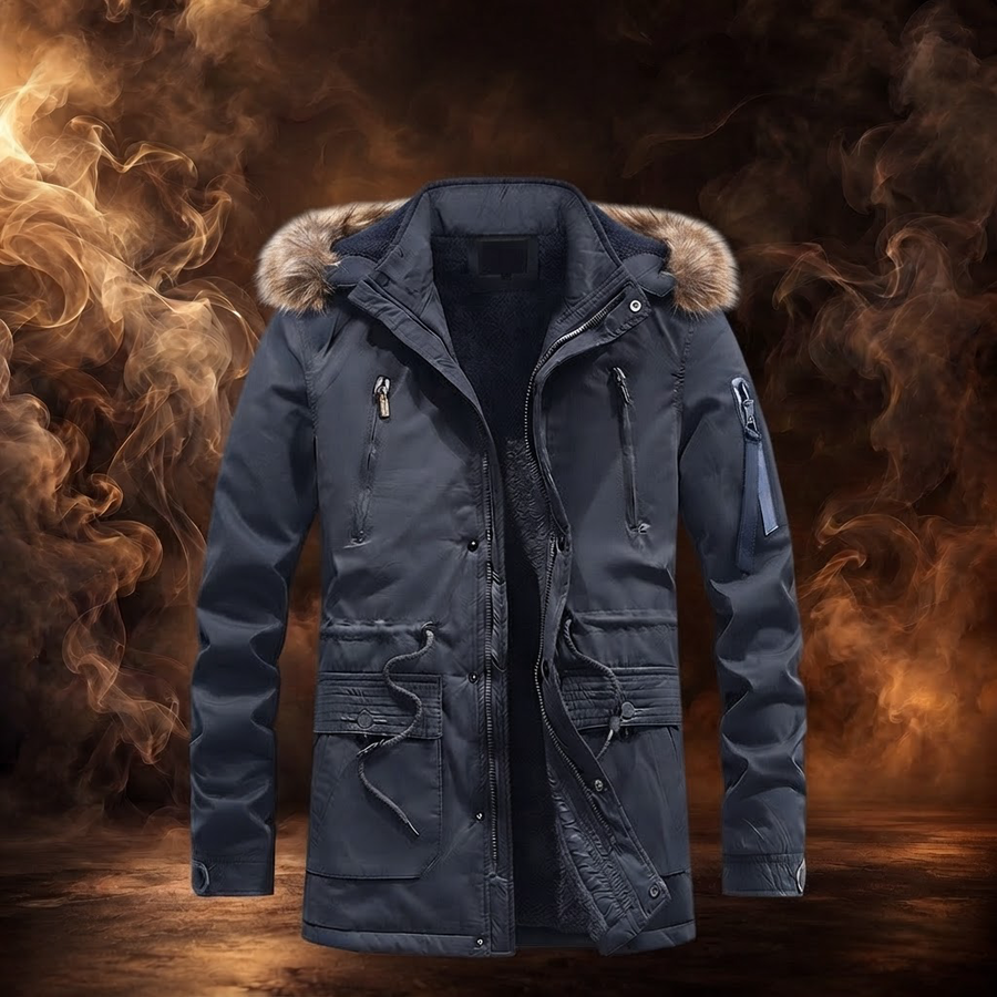 Jasper Fleece-Lined Fur Hood Parka for Men