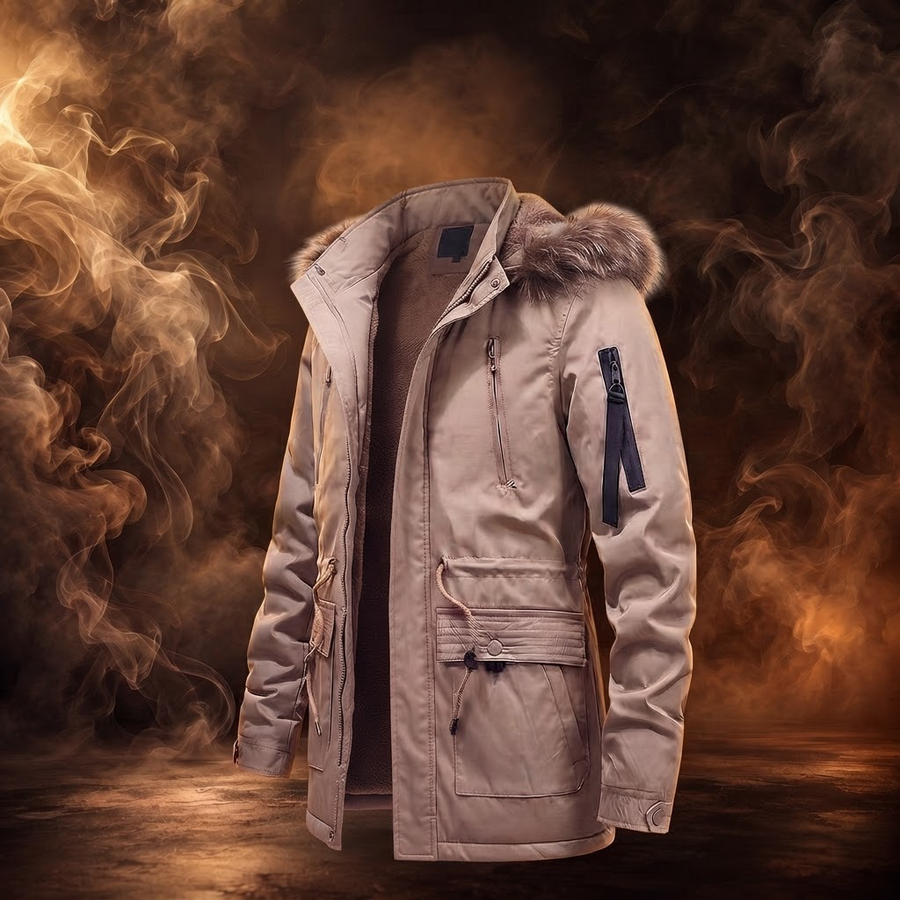 Jasper Fleece-Lined Fur Hood Parka for Men