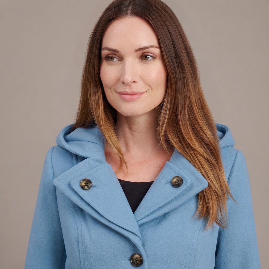 Rosalind Hooded Belted Wool Coat for Women