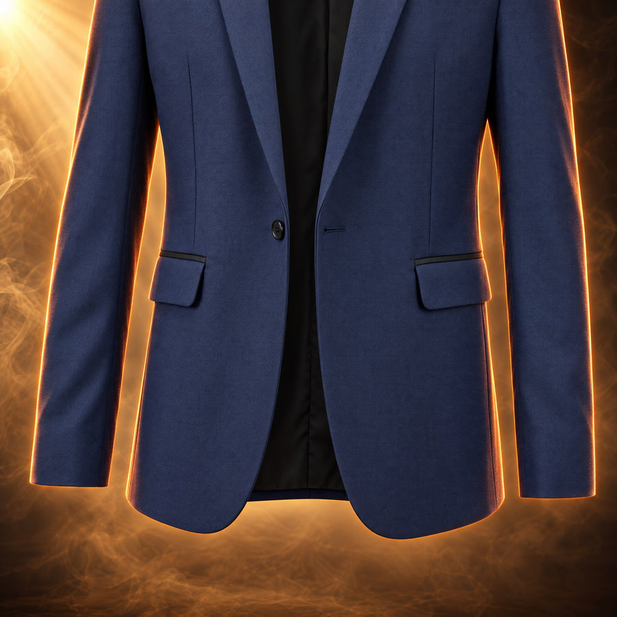 Laurent One Button Notch Lapel Blazer Jacket for Men