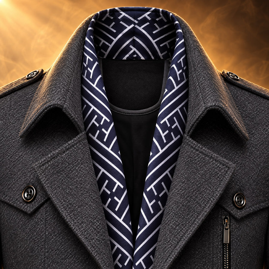 Leonardo Scarf Collar Wool Overcoat for Men