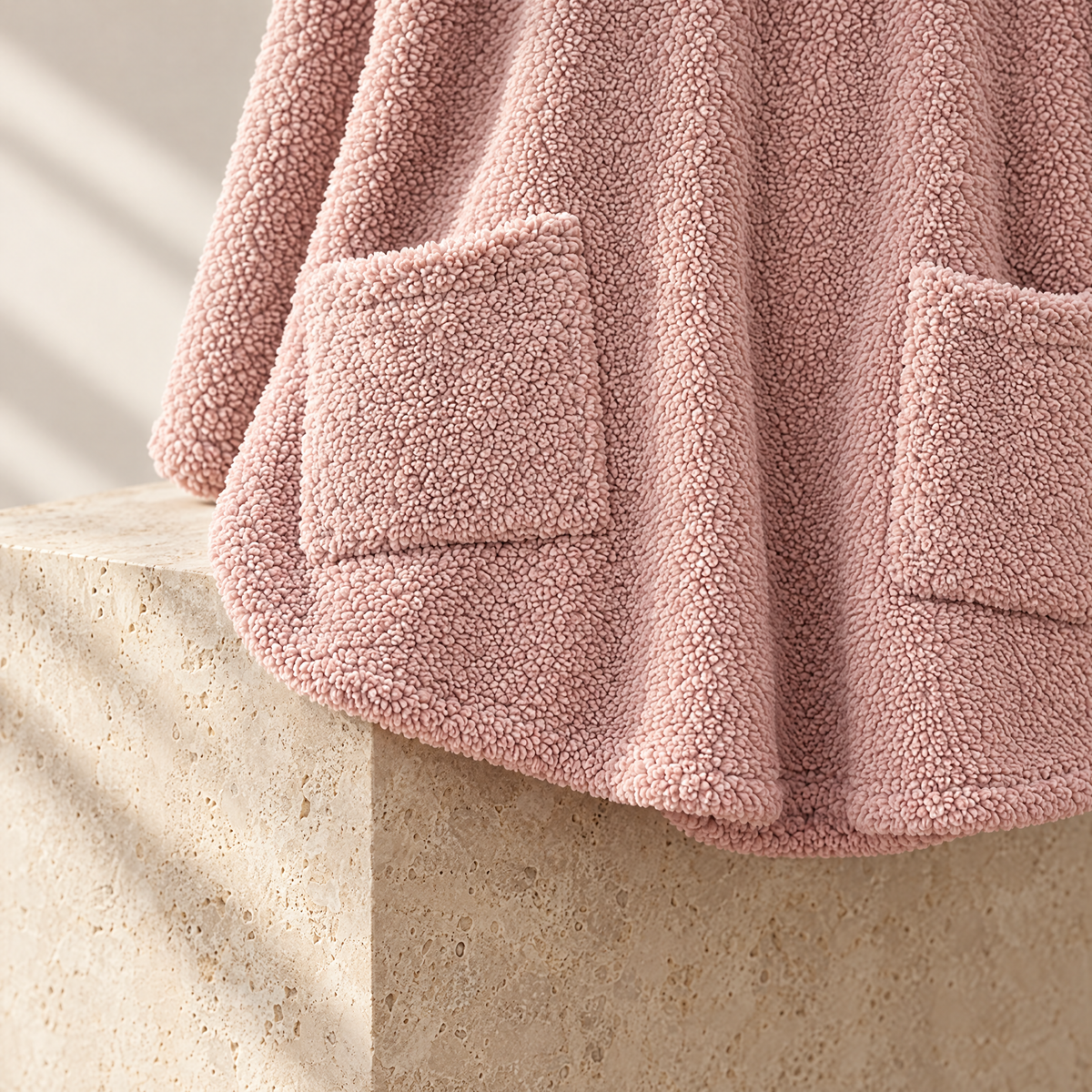 Livia Oversized Teddy Fleece Slogan Sweatshirt for Women - Two at the hem.