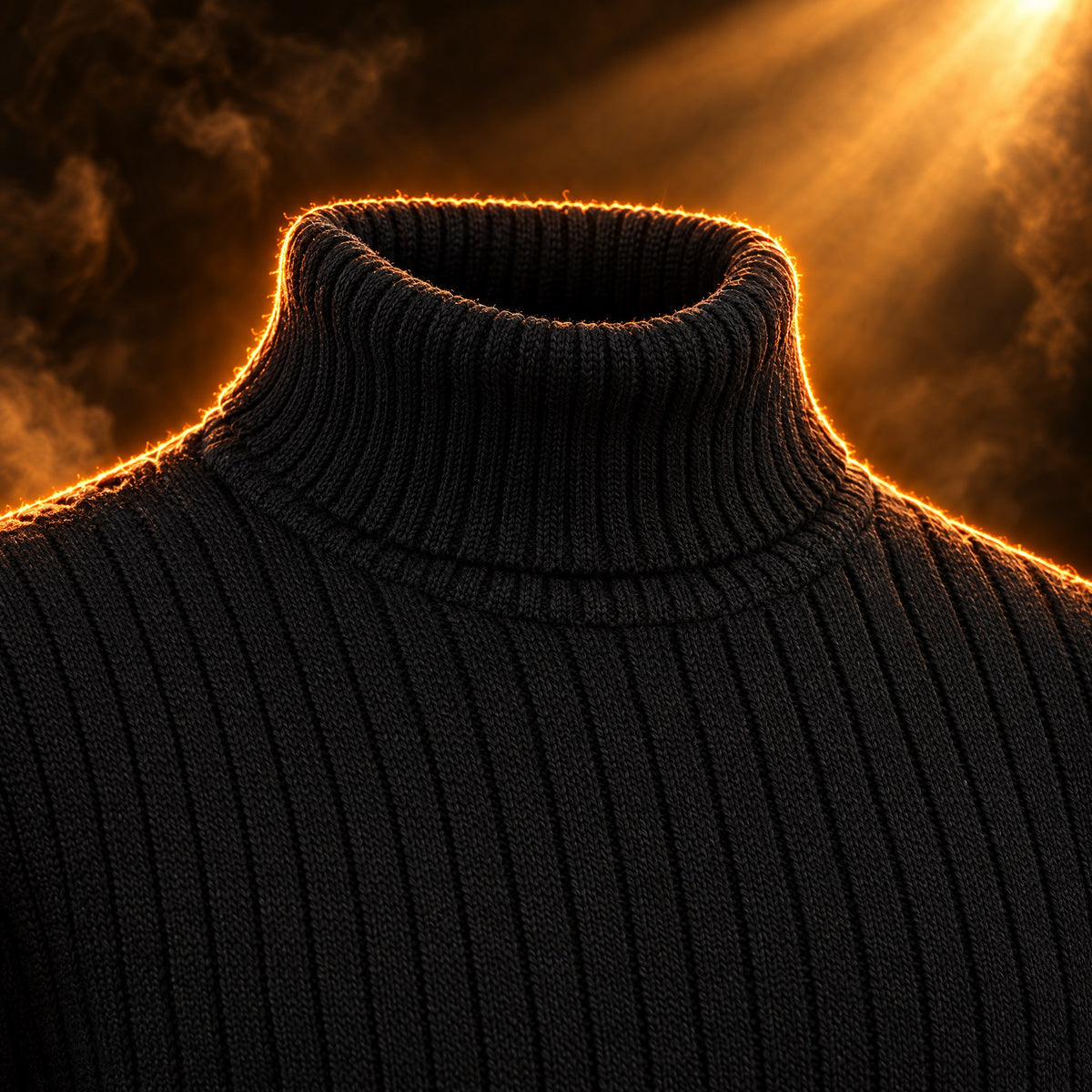Ludovico turtleneck close-up of the folded ribbed neck