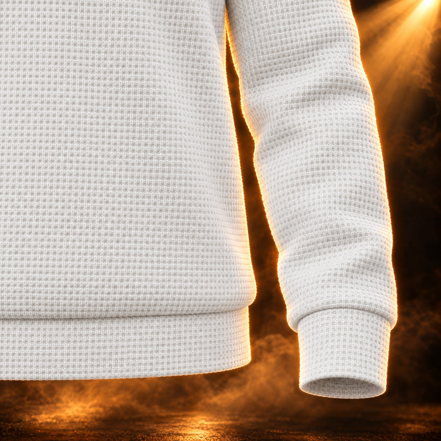 Marcello Waffle Knit Half Zip Polo and Trousers Set for Men
