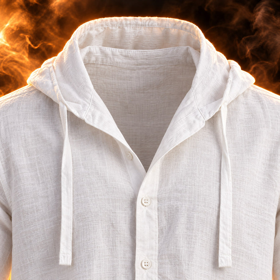 Marino Hooded Button Up Summer Shirt Jacket for Men