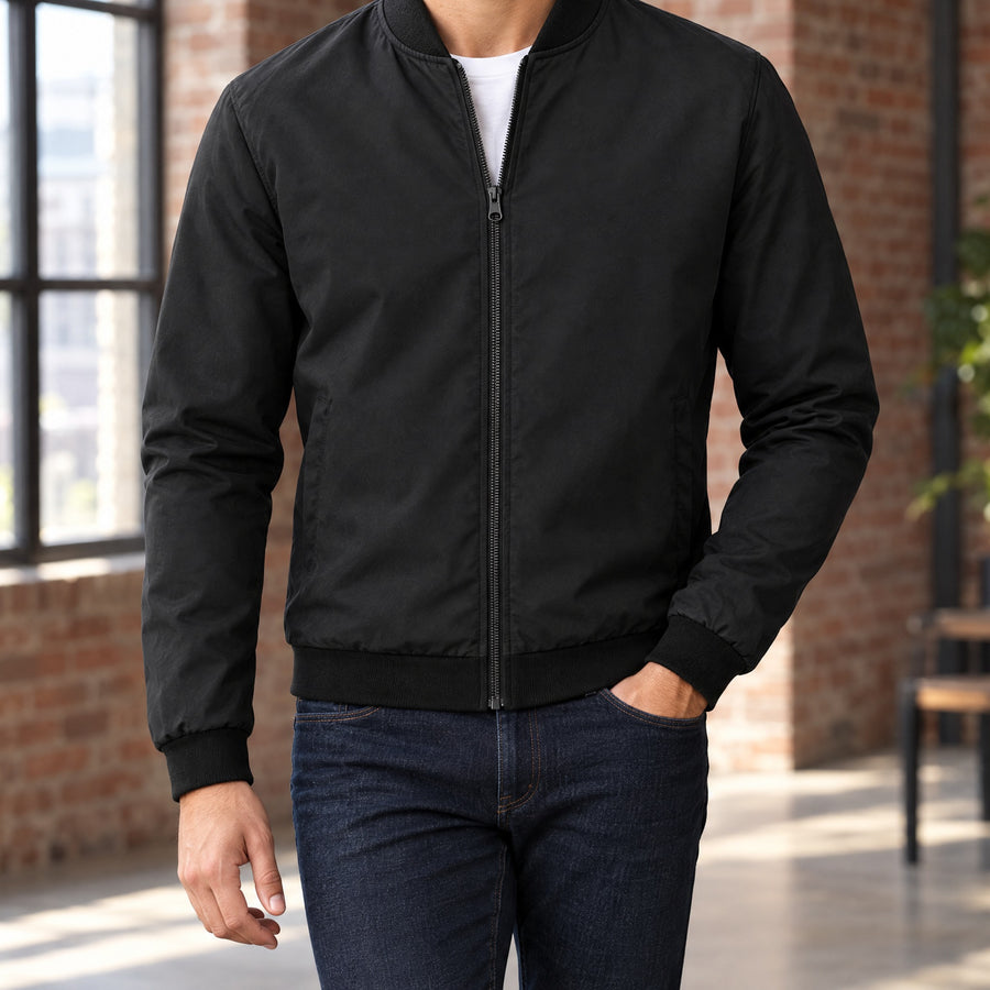 Massimo Men's Lightweight Slim Fit Bomber Jacket