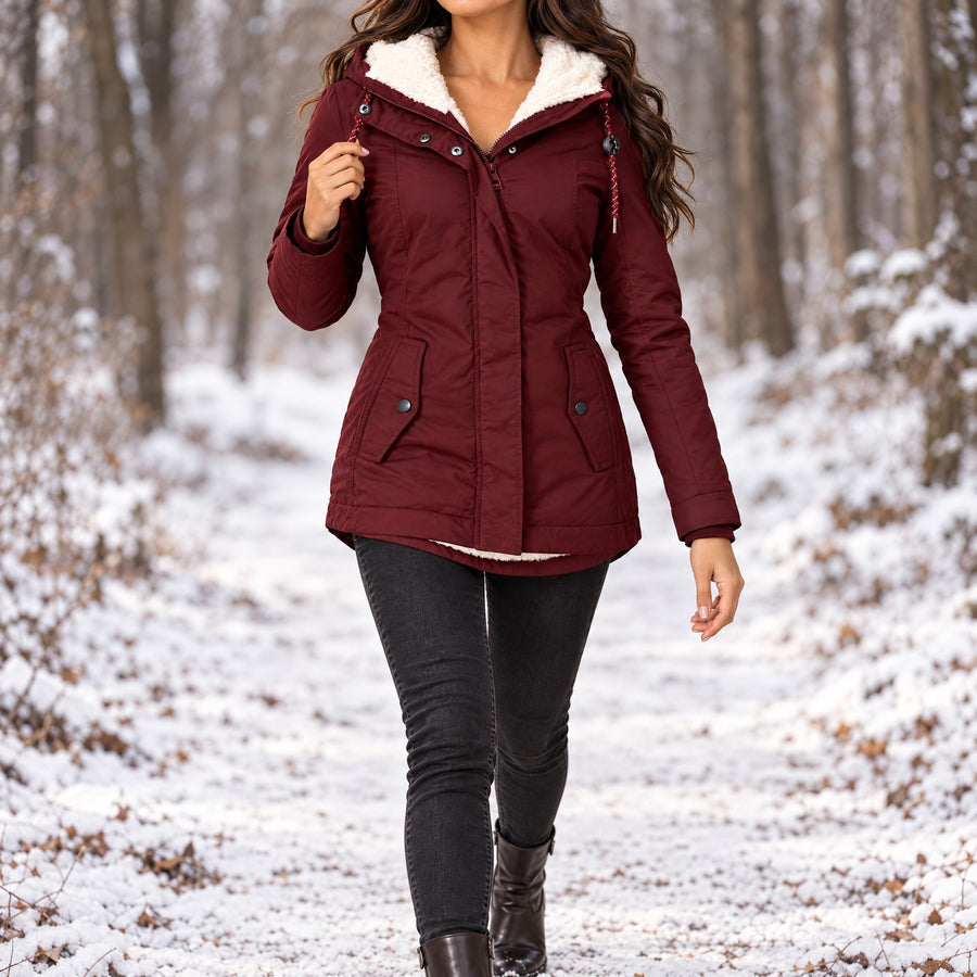 Ottavia Plush Lined Hooded Parka Jacket for Women