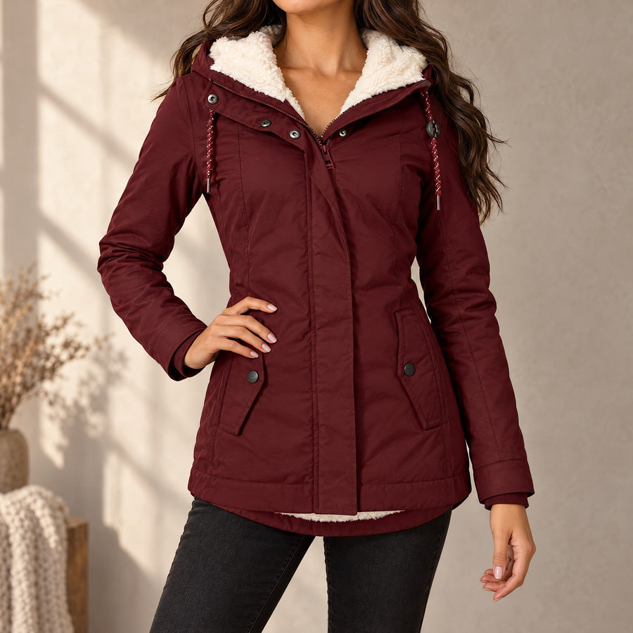 Ottavia Plush Lined Hooded Parka Jacket for Women