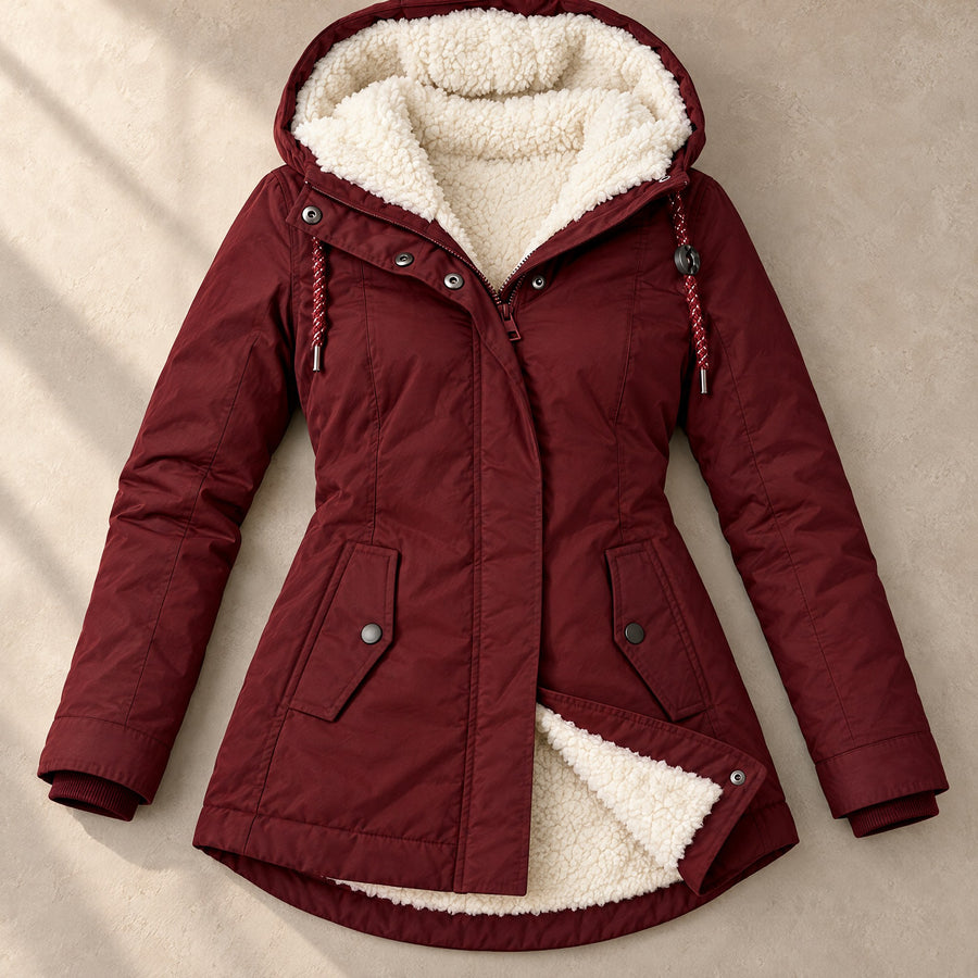Ottavia Plush Lined Hooded Parka Jacket for Women