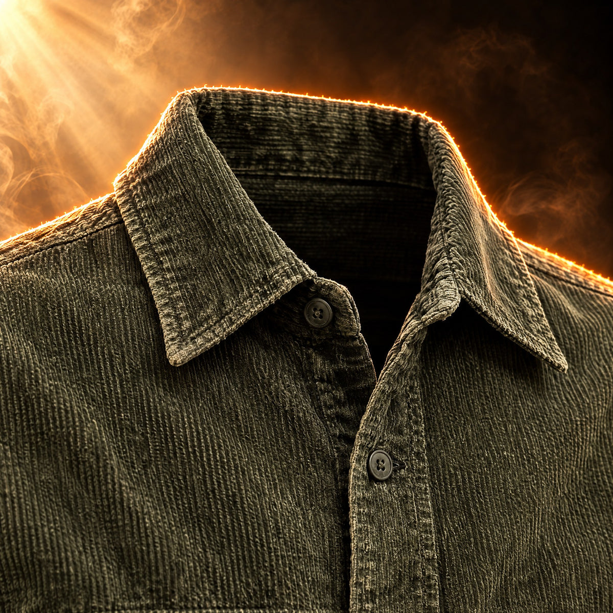 Tommaso Washed Corduroy Utility Jacket for Men - A point above the buttons.